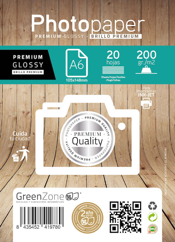 Papel fotográfico Green Zone A6 Trasera