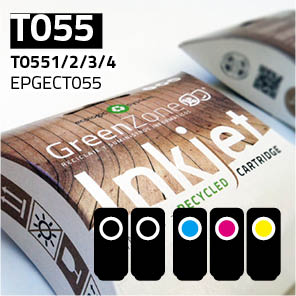 Economy Pack Green Zone para  Epson T055 (Bk(2Und.)+ C/M/Y+ Papel A6)